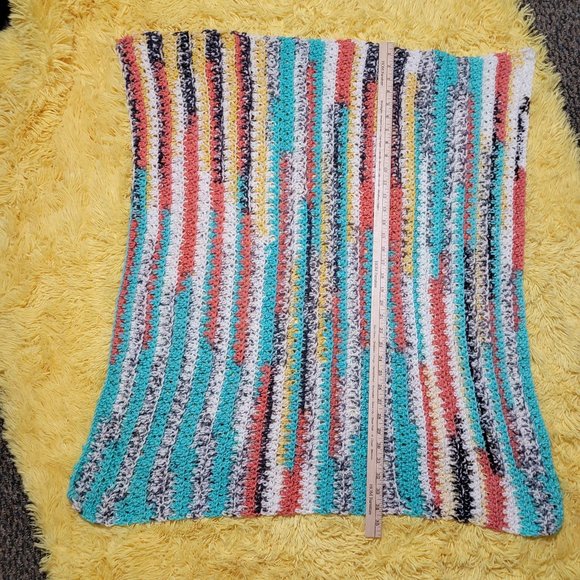 Handmade Crochet Blanket Afghan Beautiful Southwest Colors - Picture 4 of 16
